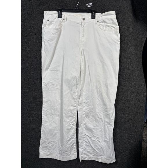 Eileen Fisher Wide-Leg Jeans Women's Size 16 White High Rise Organic Cotton - Picture 1 of 8